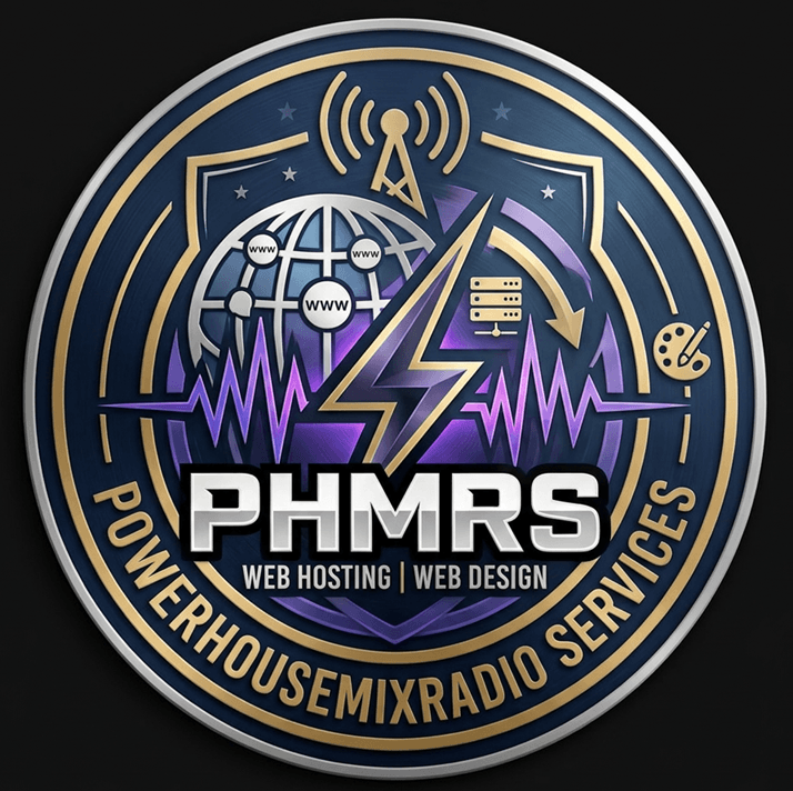 PHMRS Hosting & Designs logo - Web hosting and radio streaming services